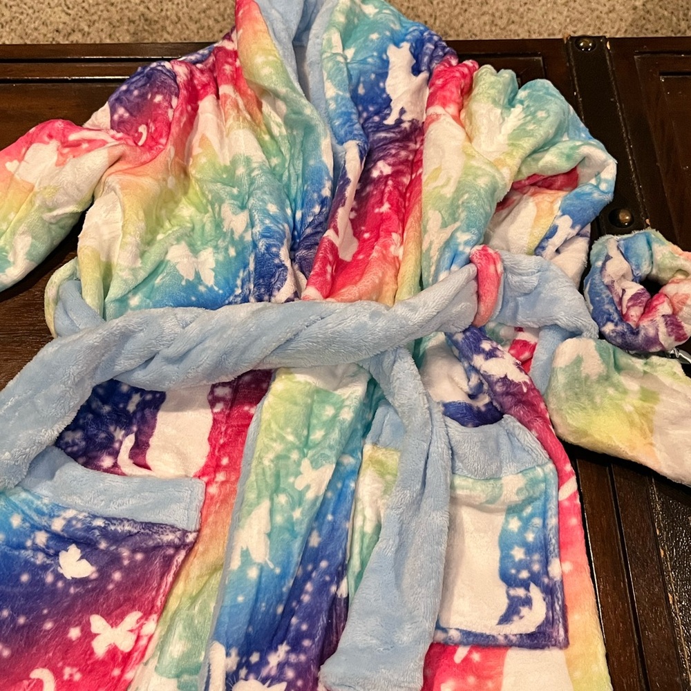 Robe bath PJ Colorful Kids robe with kitten Kitty Cat Design with headband 5/6